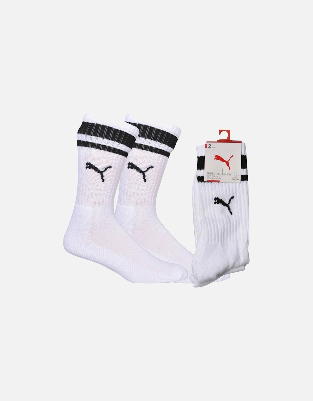 2-Pack Heritage Stripe Sports Socks, White