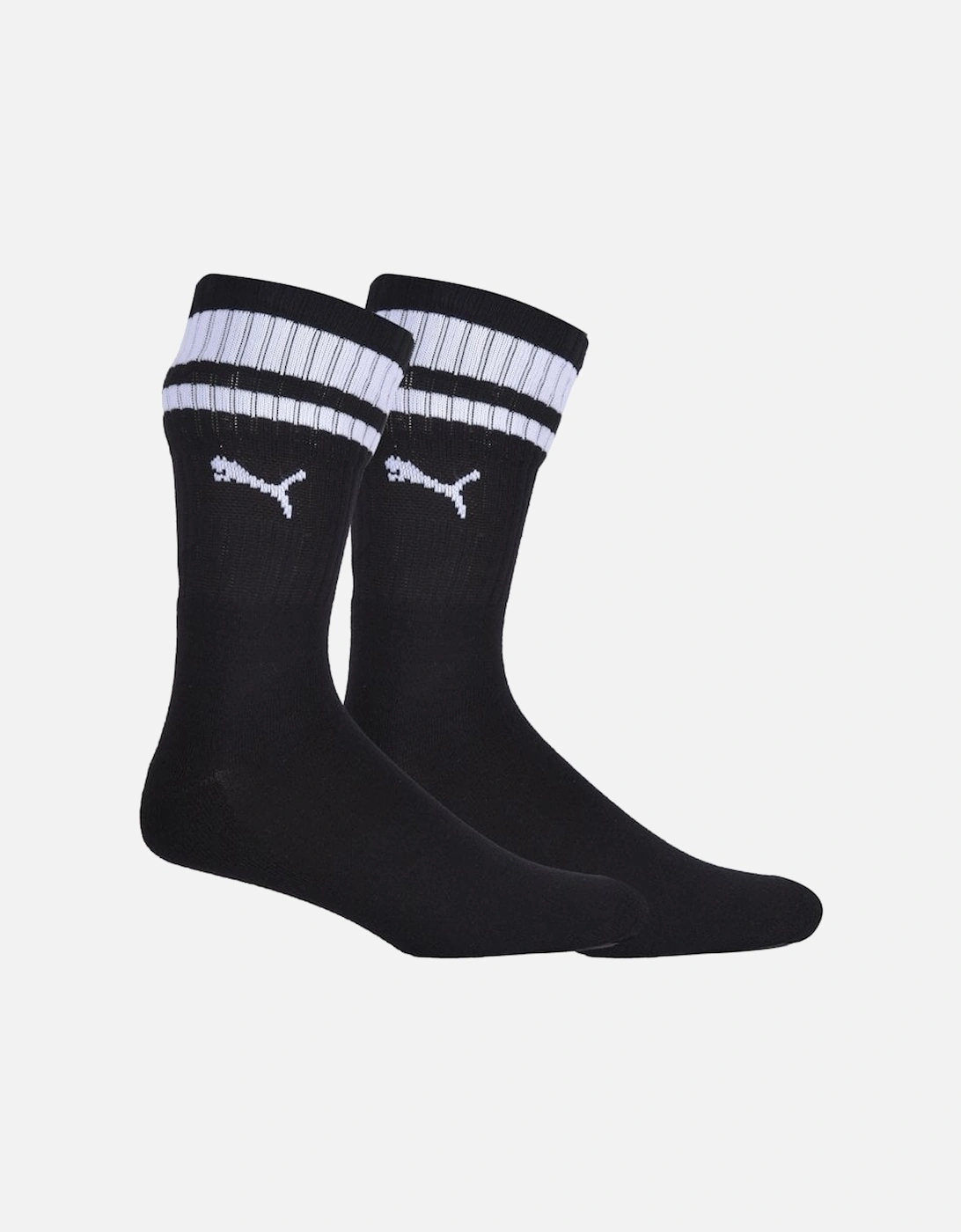 2-Pack Heritage Stripe Sports Socks, Black