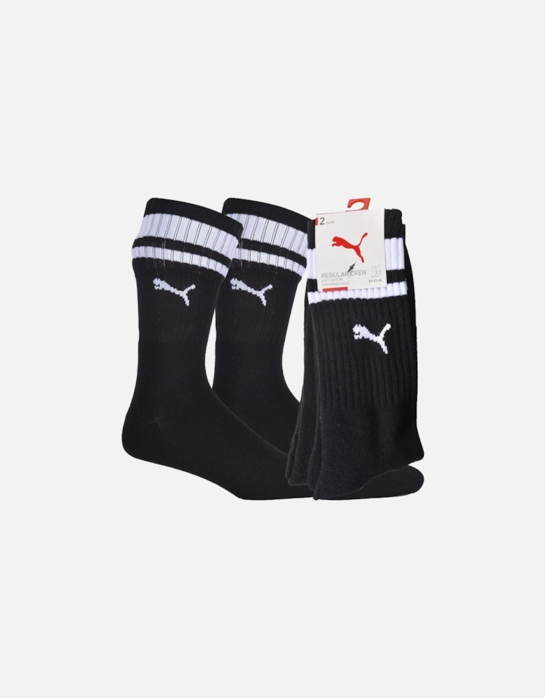2-Pack Heritage Stripe Sports Socks, Black