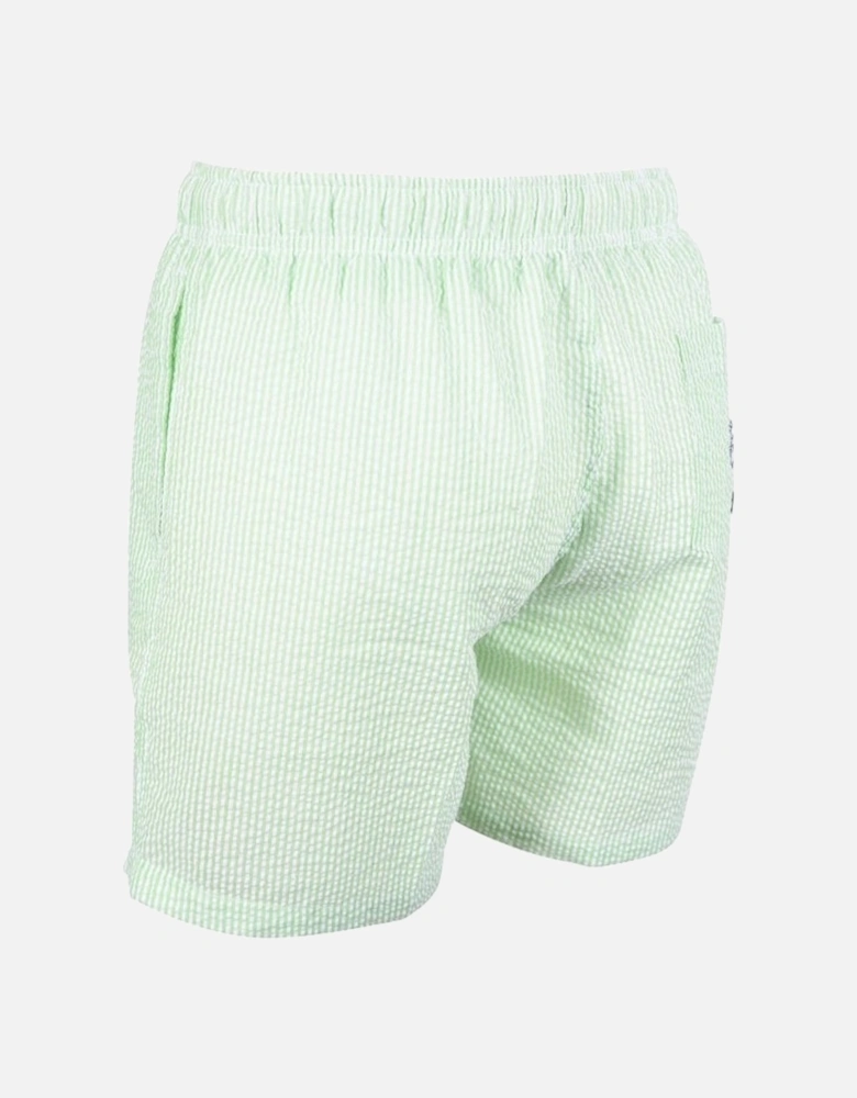 Seersucker Swim Shorts, Kiwi Green