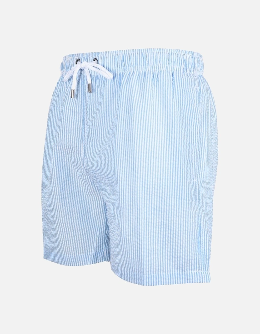 Seersucker Swim Shorts, Seafoam Blue