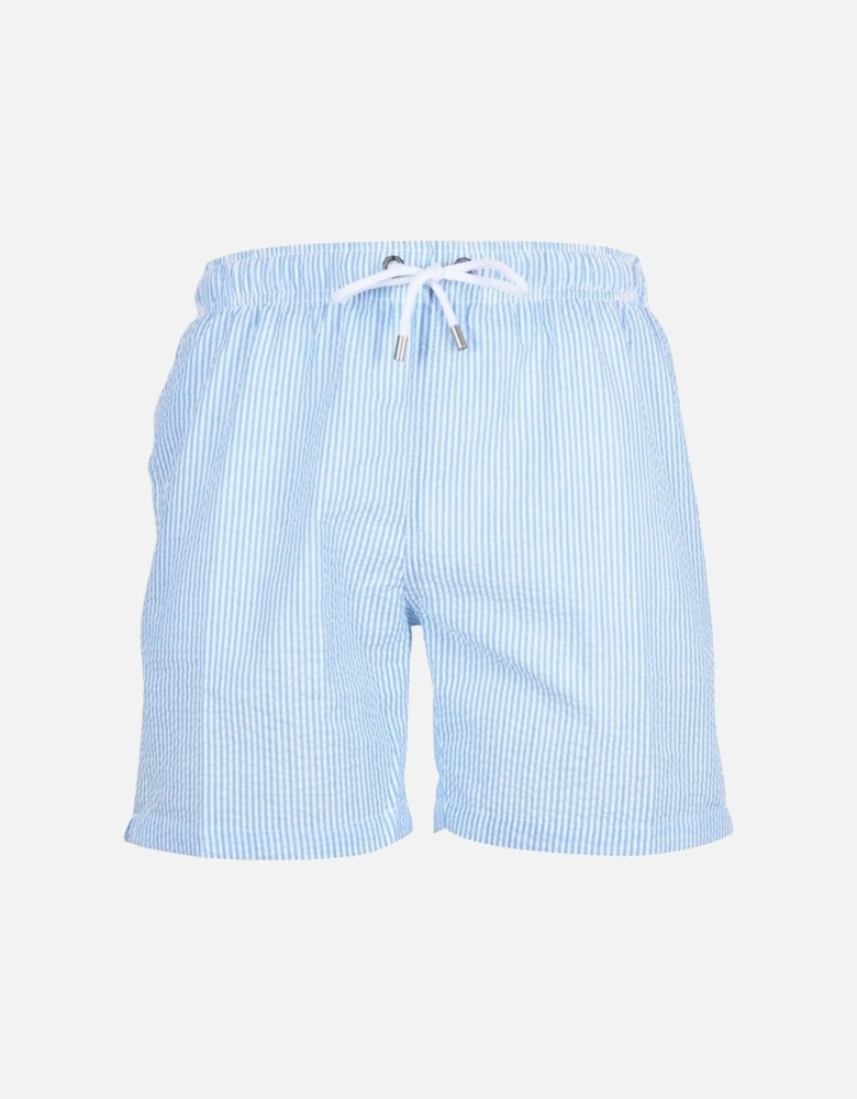 Seersucker Swim Shorts, Seafoam Blue