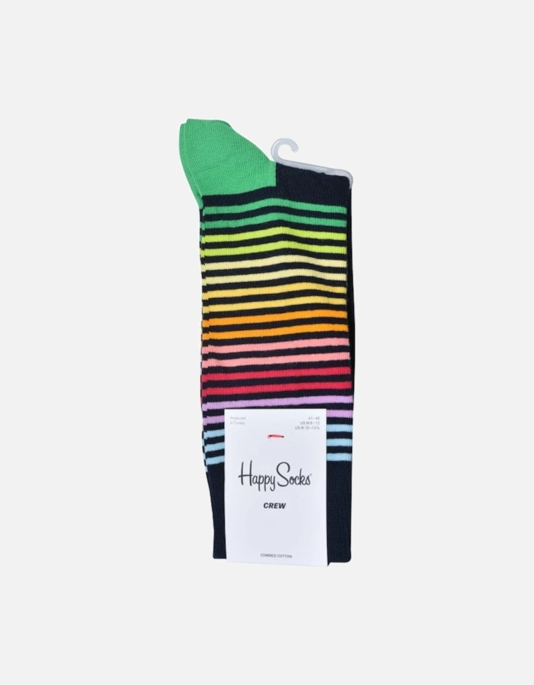 Half Stripe Socks, Navy/multi