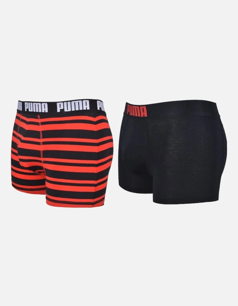 2-Pack Heritage Stripe Boxer Briefs, Red/Black