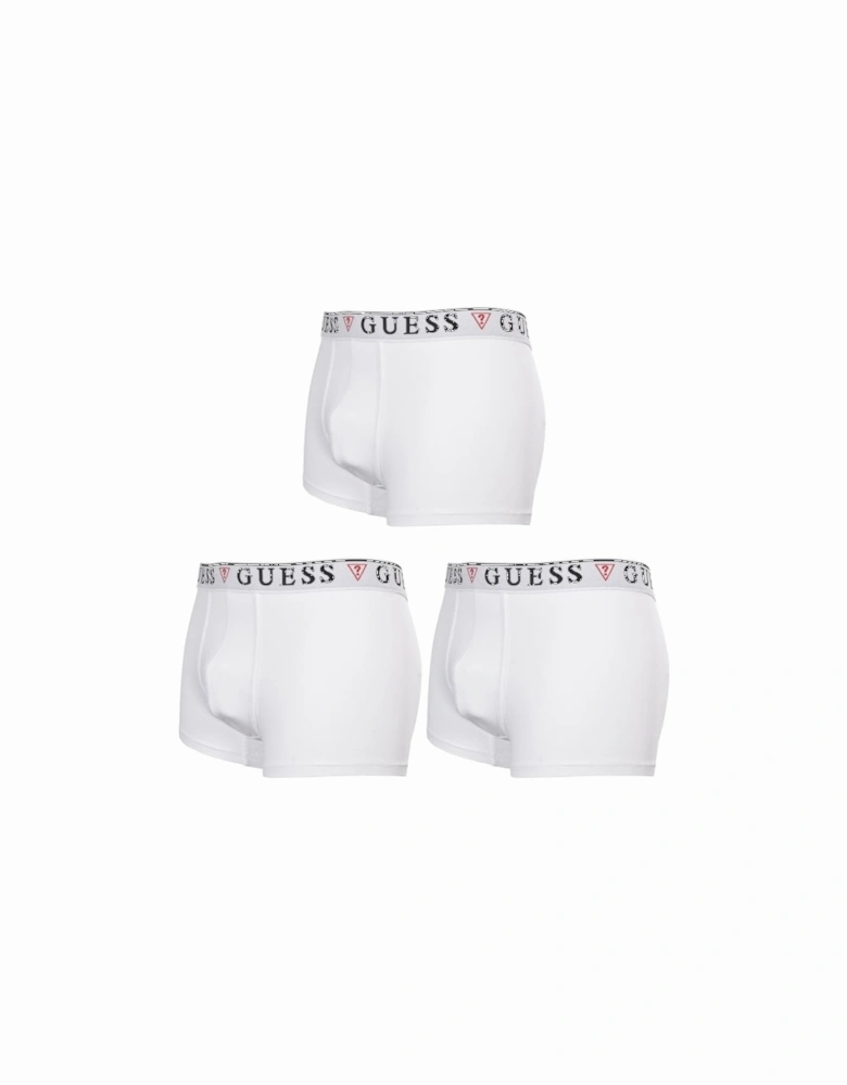 3-Pack Classic Logo Boxer Trunks, Optic White