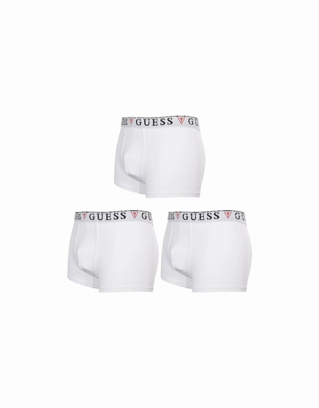 3-Pack Classic Logo Boxer Trunks, Optic White