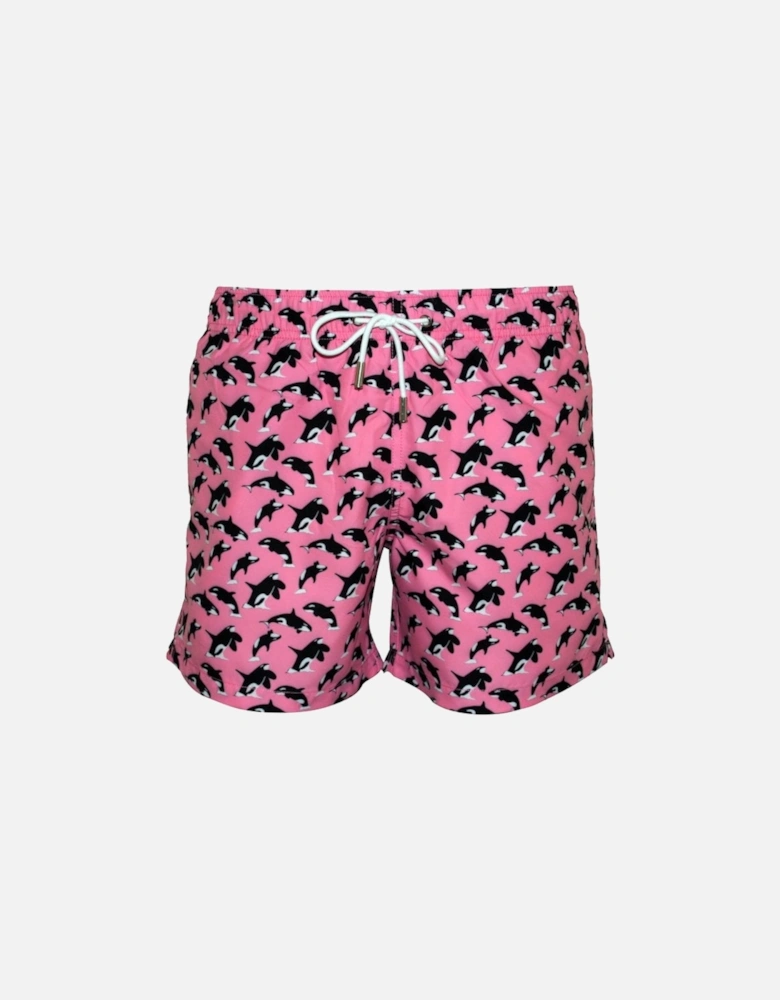 Killer Whales Swim Shorts, Pastel Pink