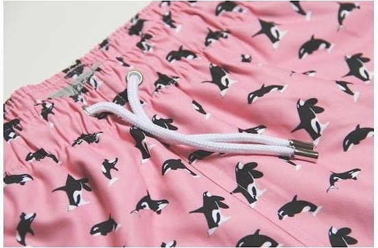 Killer Whales Swim Shorts, Pastel Pink