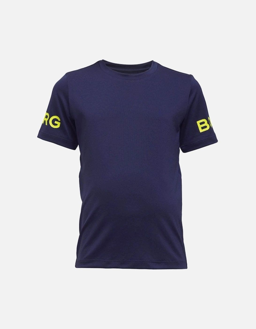 BORG Logo Boys Performance T-Shirt, Navy/yellow, 3 of 2