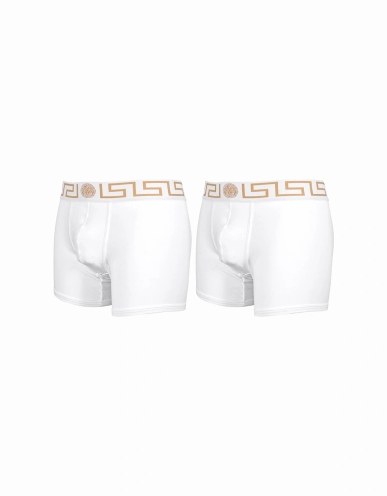 2-Pack Iconic Boxer Briefs, White/gold