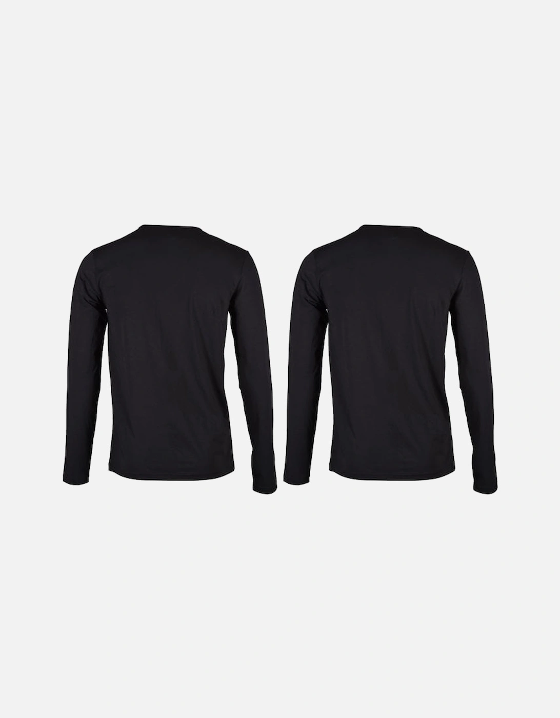 2-Pack Iconic Crew-Neck Long-Sleeve T-Shirts, Black