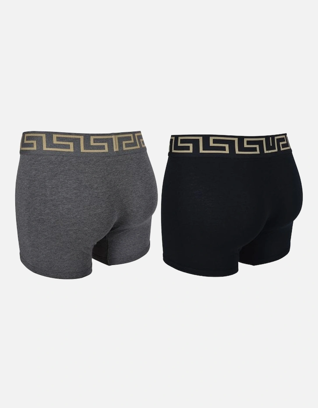 2-Pack Iconic Boxer Briefs, Black/Grey/gold