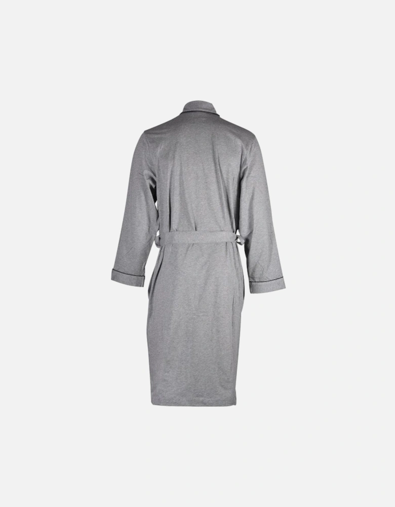 Kimono Jersey Cotton Dressing Gown, Medium Grey