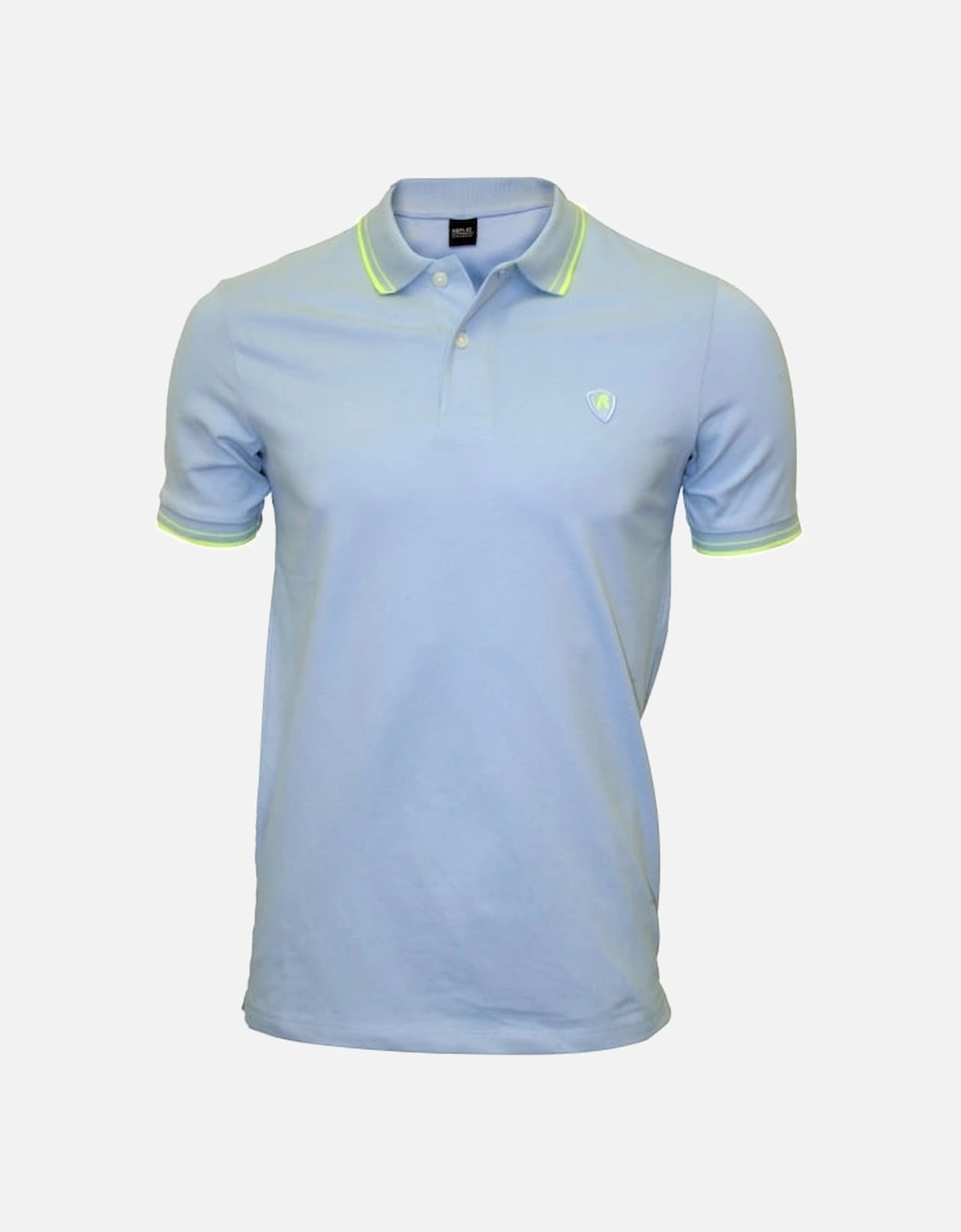 Colour Contrast Polo Shirt, Light Azure, 4 of 3