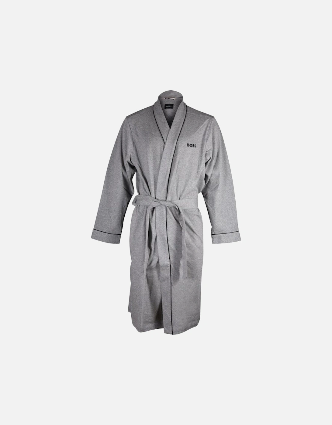 Kimono Jersey Cotton Dressing Gown, Medium Grey, 4 of 3