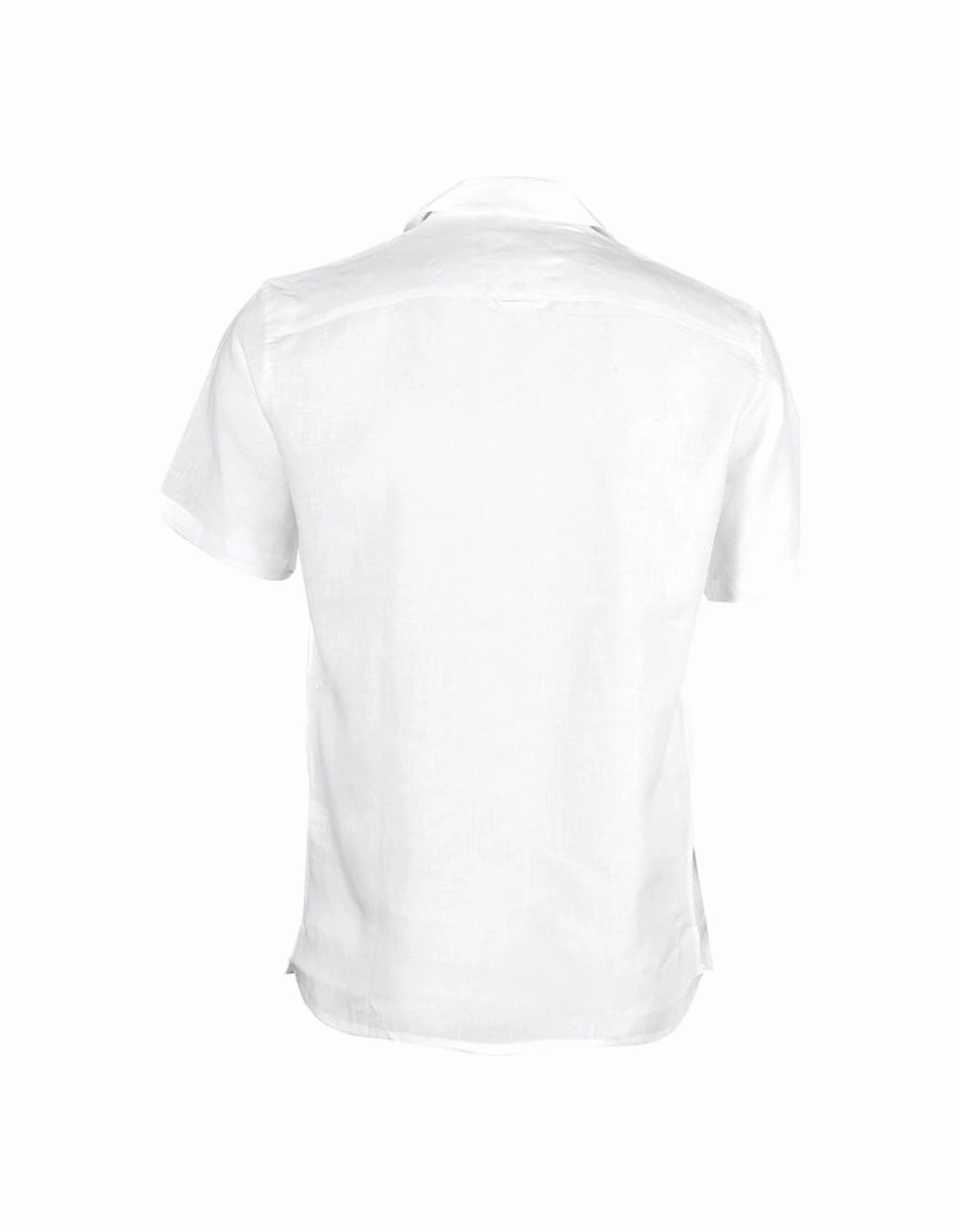 Monaco Pure Linen Short-Sleeve Shirt, White