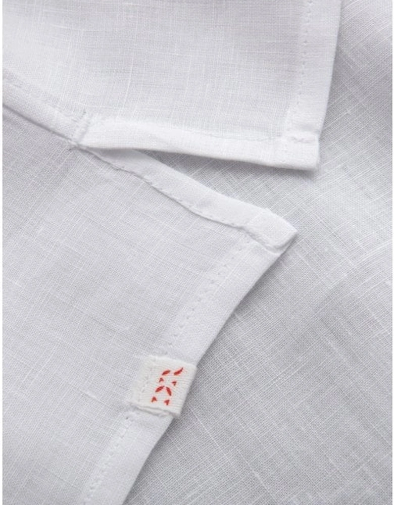 Monaco Pure Linen Short-Sleeve Shirt, White