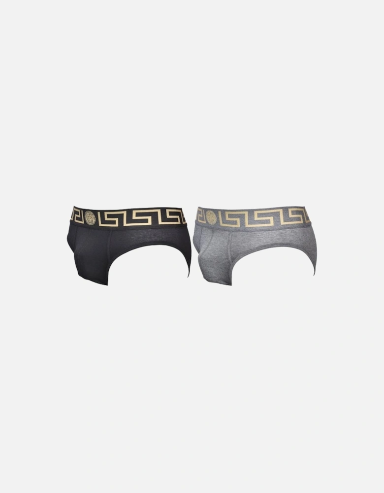 2-Pack Iconic Low-Rise Briefs, Black/Grey
