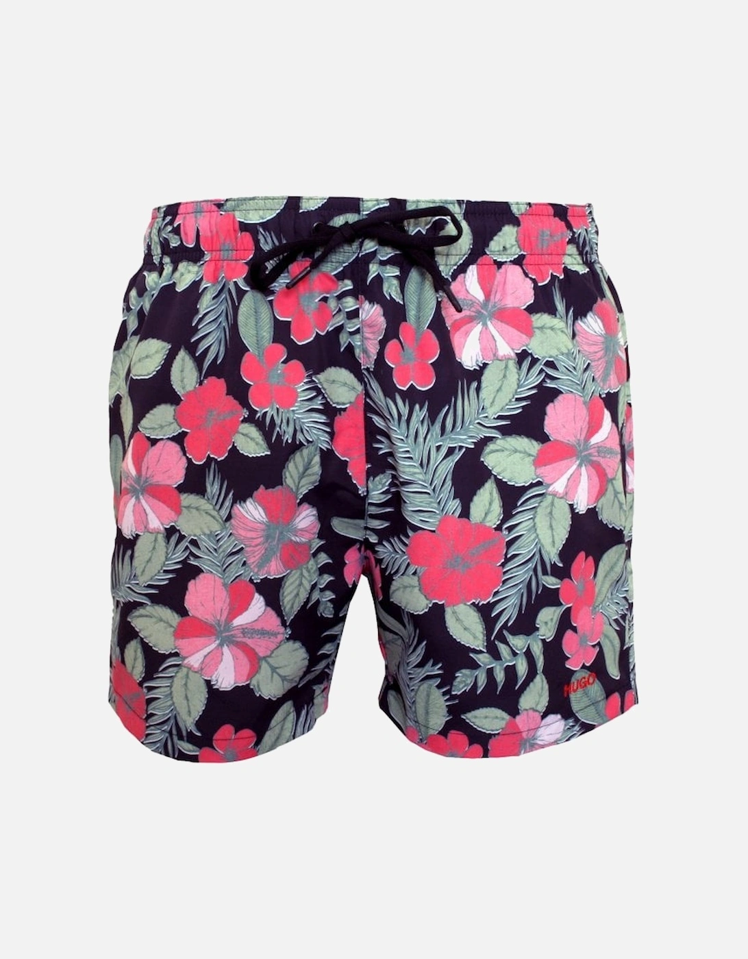 Hawaii Floral Print Swim Shorts, Black/Multi, 5 of 4