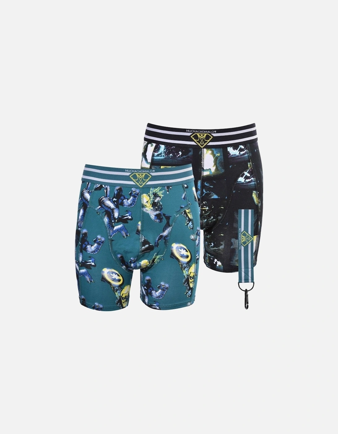 Boys 2-Pack Comic Strip Boxer Briefs, Green/Black, 9 of 8