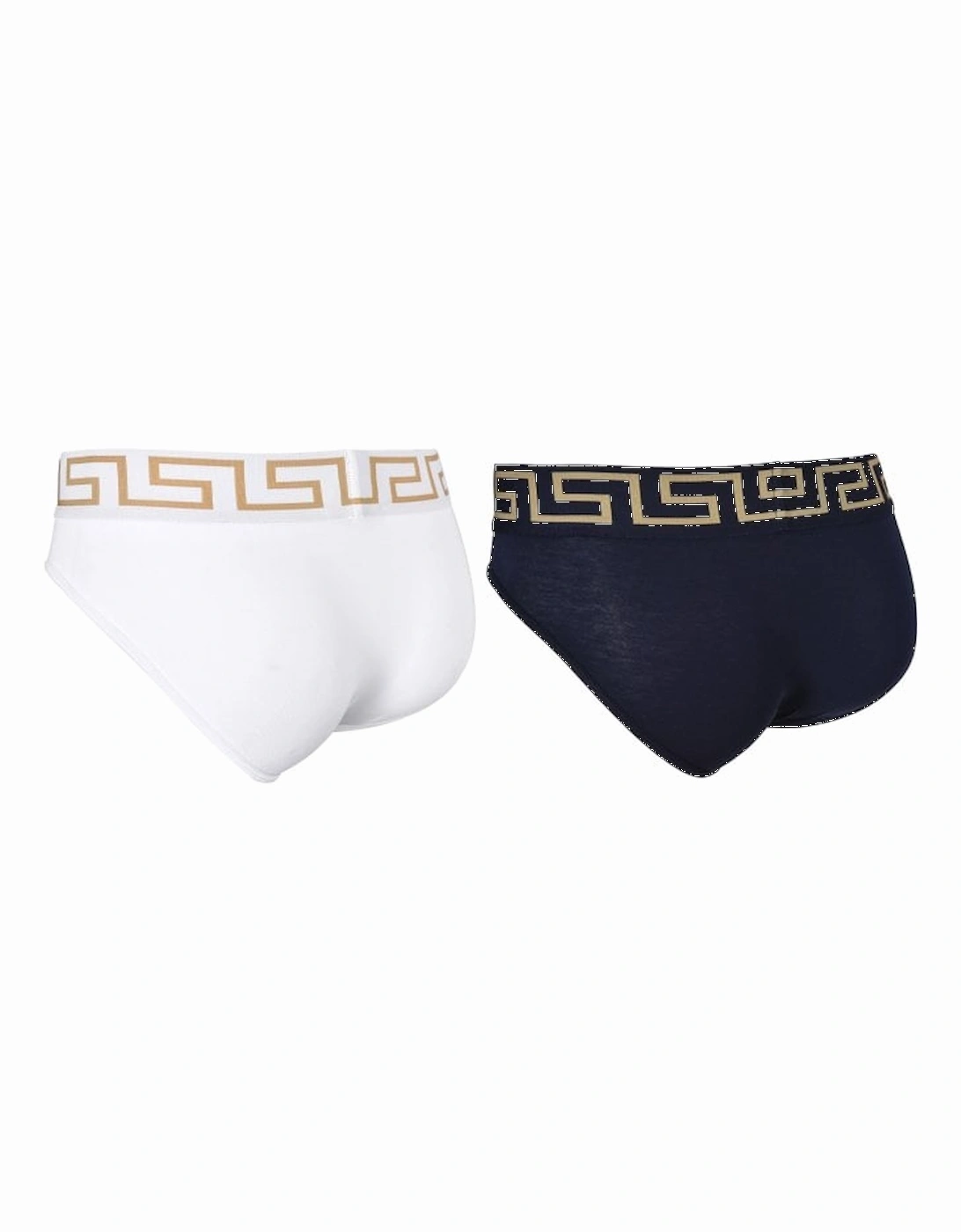 2-Pack Iconic Low-Rise Briefs, Navy/White/gold