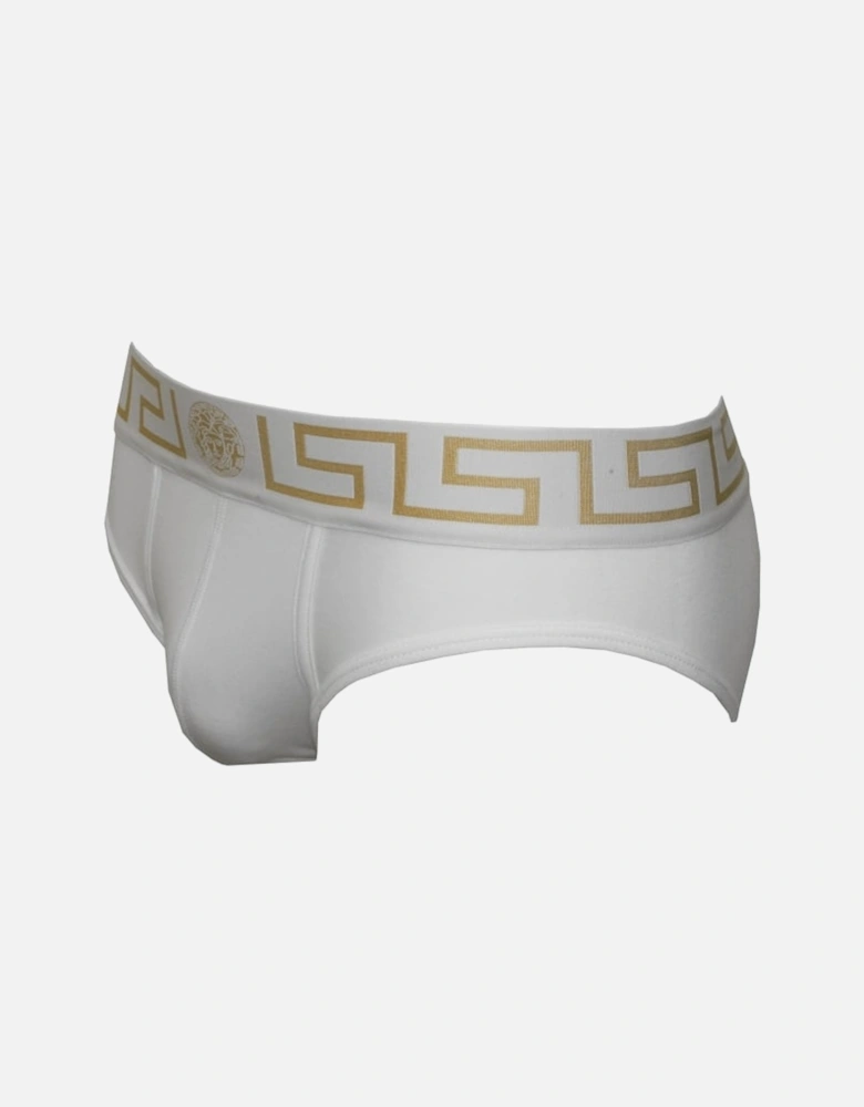 2-Pack Iconic Greca Low-Rise Briefs, White