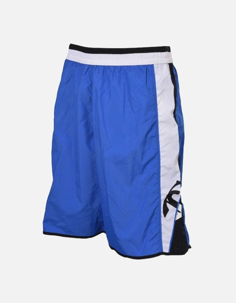 Side Logo Bermuda-style Long Swim shorts, Blue