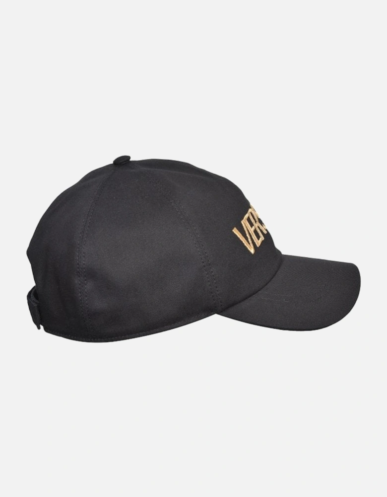 Large Logo Baseball Cap, Black/gold