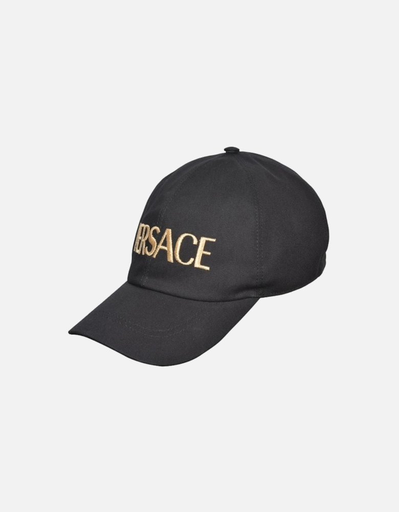 Large Logo Baseball Cap, Black/gold