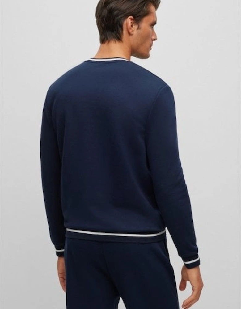 Contemporary Loungewear Logo Sweatshirt, Dark Blue Melange