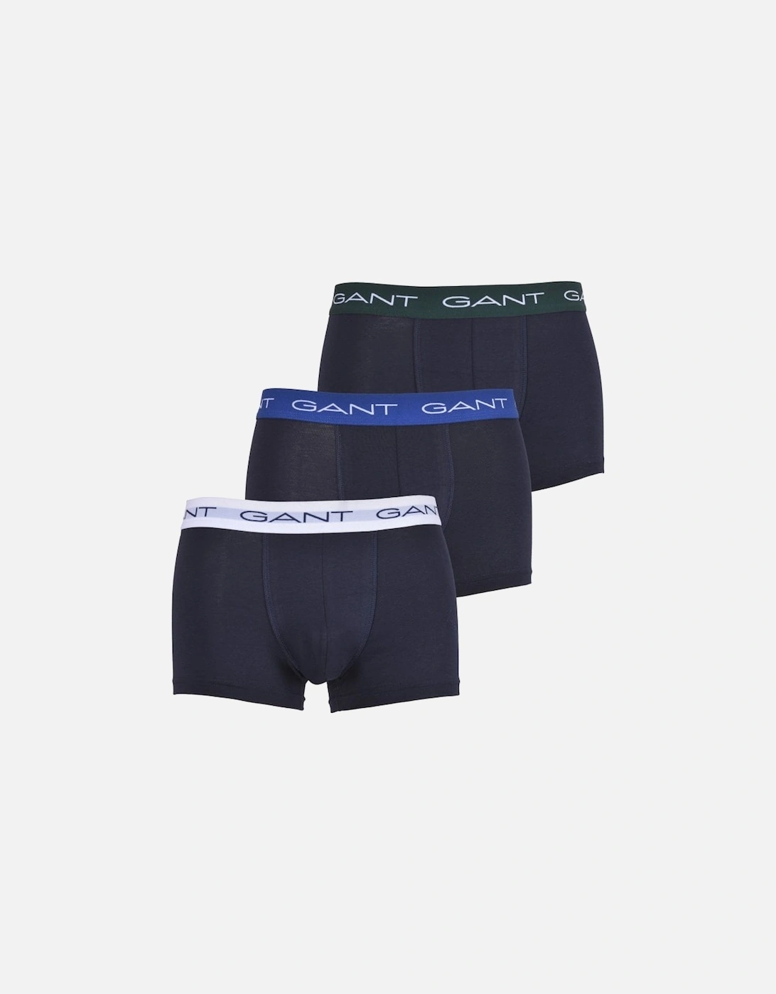 3-Pack Coloured Waistband Boxer Trunks, Navy, 8 of 7