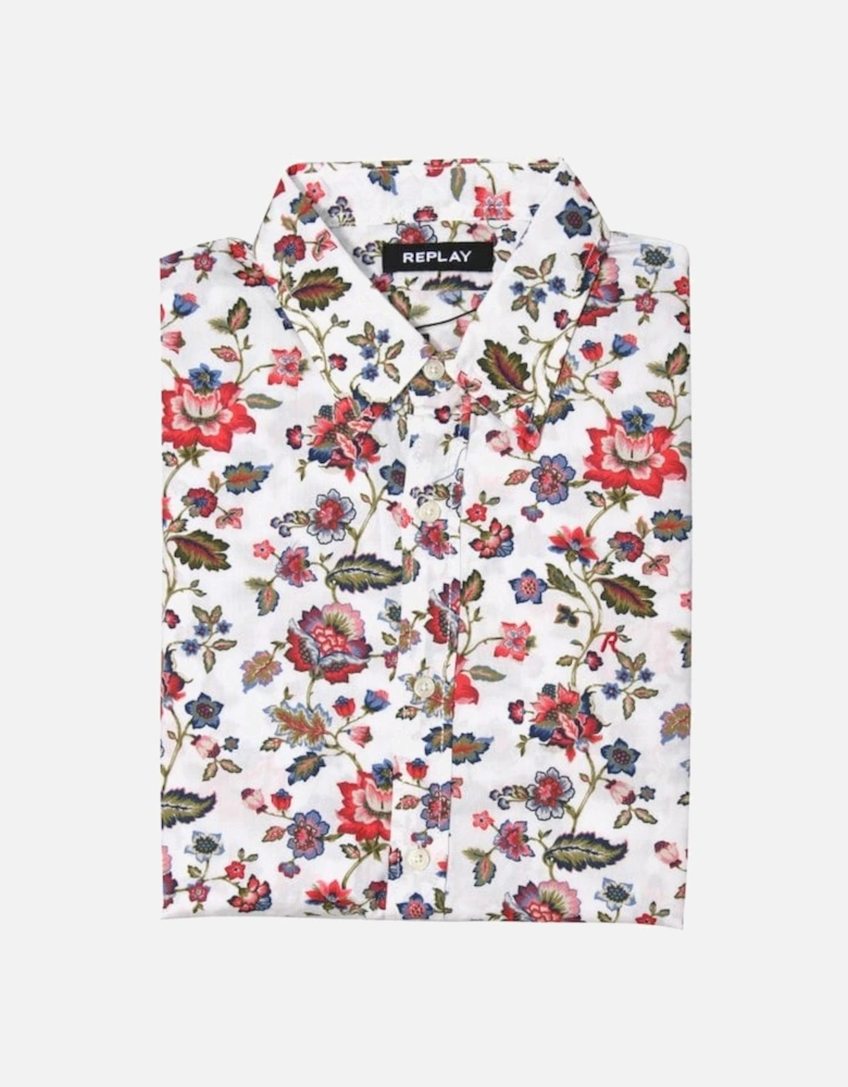 Multicolour Flowers Shirt, White