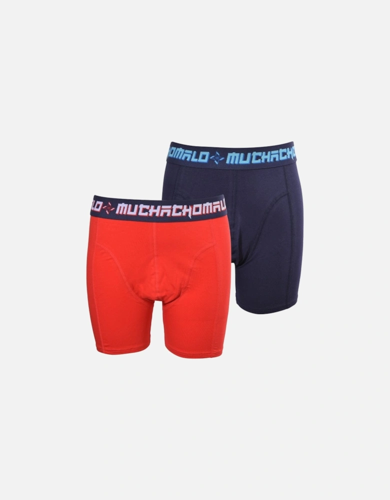 Boys 2-Pack Solid Boxer Briefs, Red/Navy