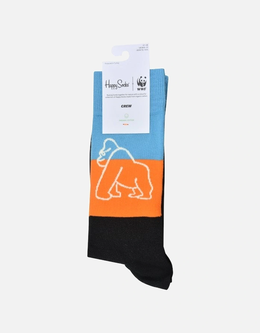 Mountain Gorillas WWF Socks, Black/Orange/Blue