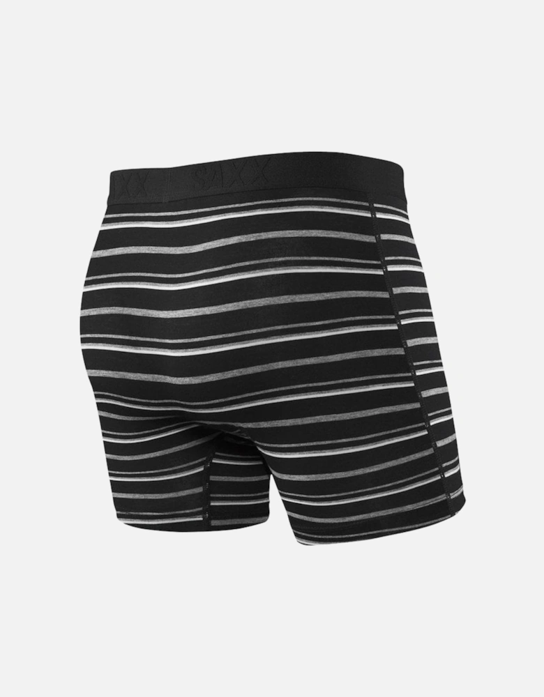 Vibe Black Coast Stripe Boxer Brief, Black/Grey