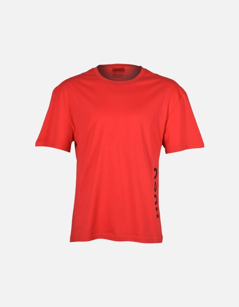 Side Logo Relaxed-Fit Beach T-Shirt, Red