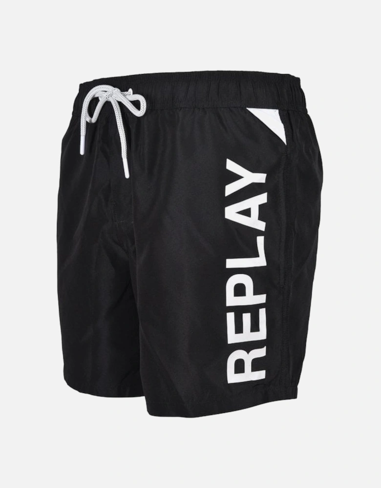 Side Logo Swim Shorts, Black