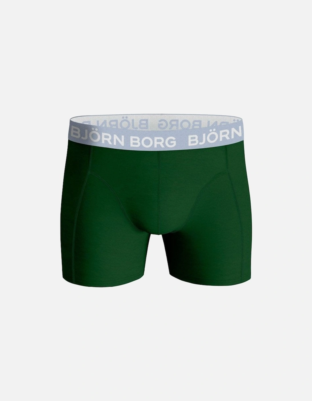 2-Pack Leaf Print & Solid Boys Boxer Trunks, Green/Navy
