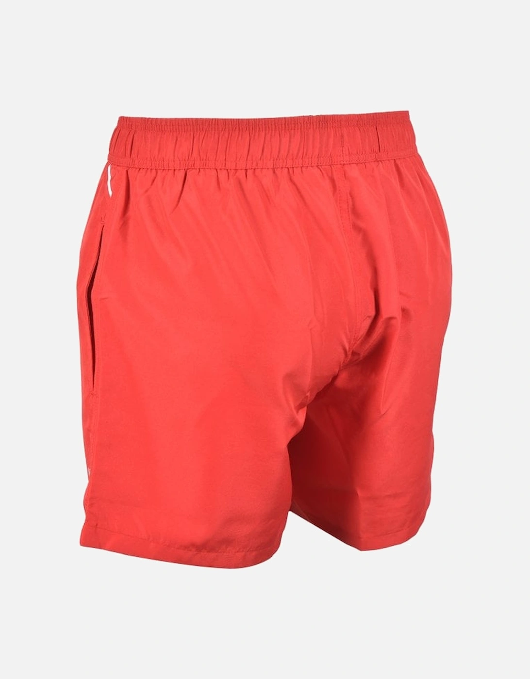 Contrast Logo Swim Shorts, Red