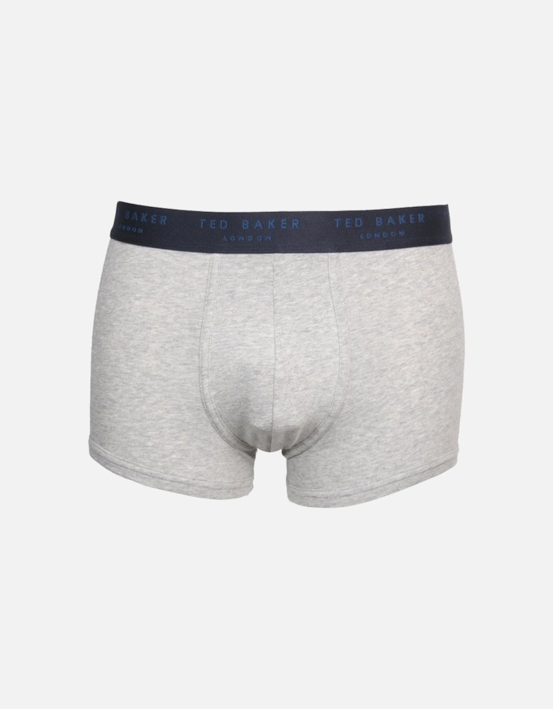 3-Pack Contrast Logo Waistband Boxer Trunks, Heather Grey