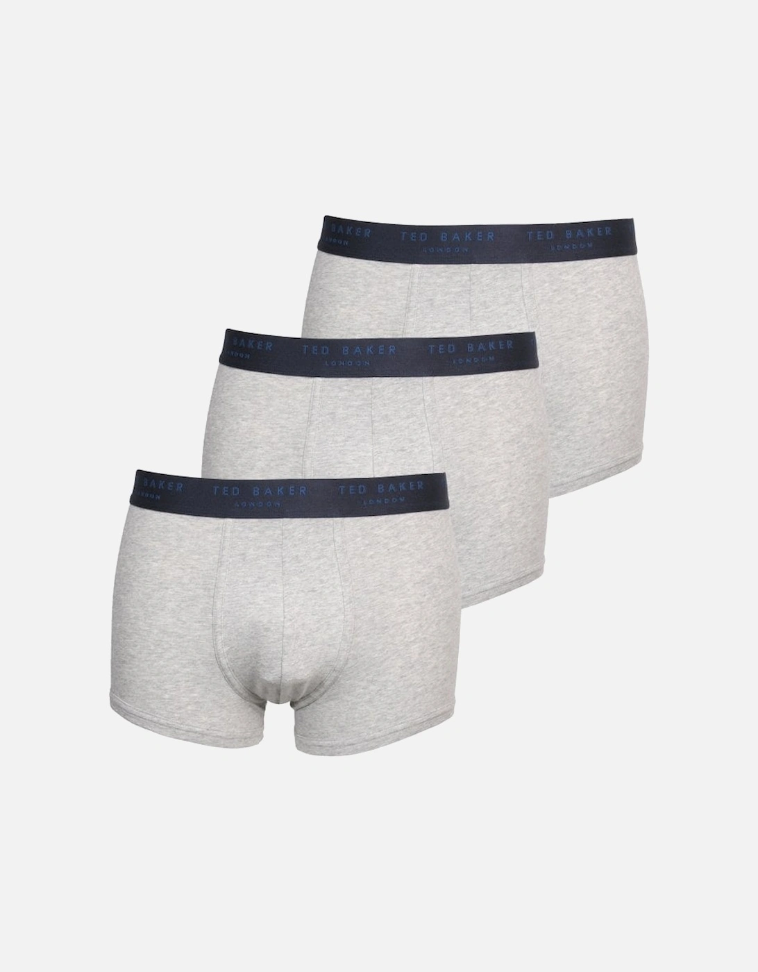 3-Pack Contrast Logo Waistband Boxer Trunks, Heather Grey, 6 of 5