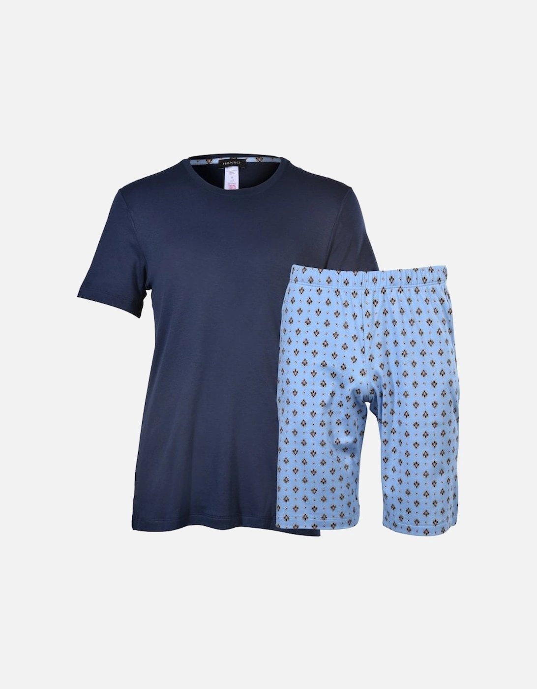 Night & Day Paisley Pattern Summer Pyjama Set, Blue/Navy