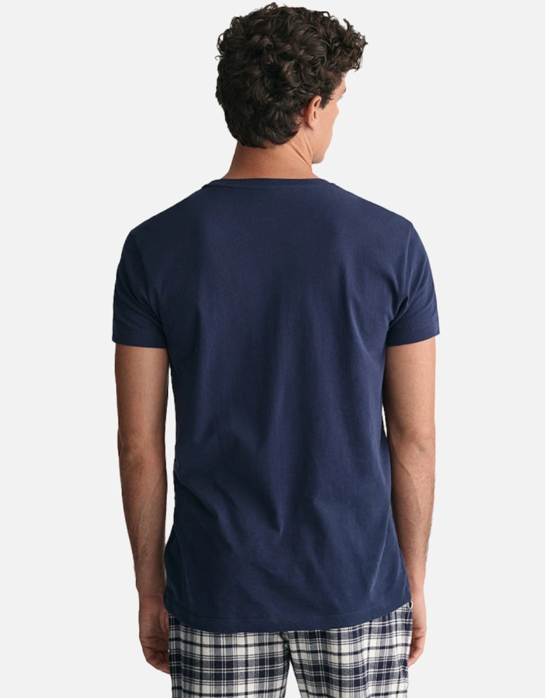 2-Pack Logo Crew-Neck T-Shirts, Navy/White