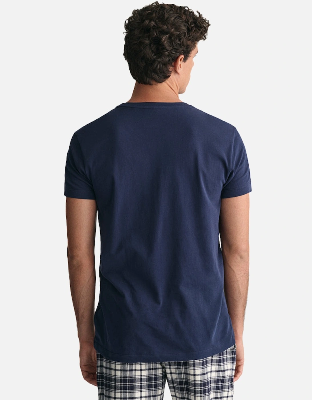 2-Pack Logo Crew-Neck T-Shirts, Navy/White