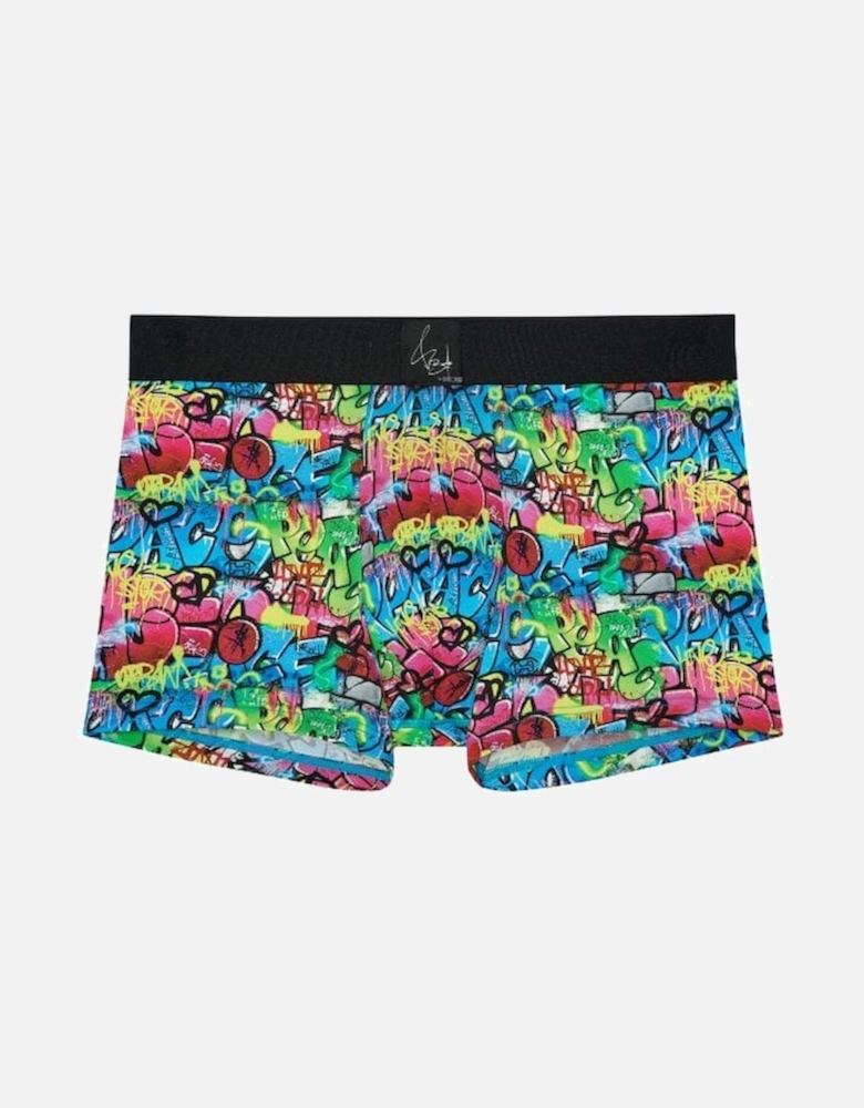 Vincent Bardou Graffiti Wall Boxer Trunk, Black/multi