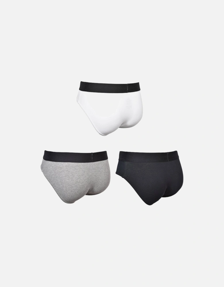 3-Pack Retro Logo Briefs, Black/White/Grey