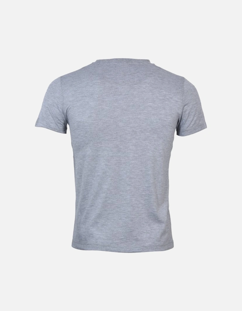 Boys Crew-Neck Block Logo T-Shirt, Grey Melange
