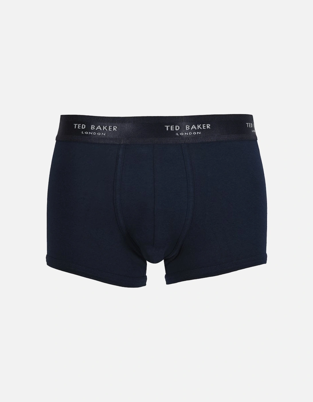 3-Pack Contrast Logo Waistband Boxer Trunks, Navy