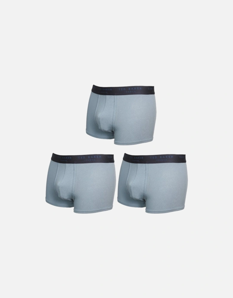 3-Pack Contrast Logo Waistband Boxer Trunks, Provincial Blue