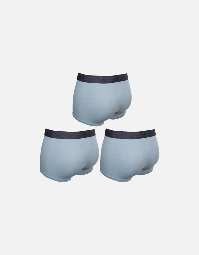 3-Pack Contrast Logo Waistband Boxer Trunks, Provincial Blue